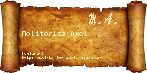 Molitorisz Axel névjegykártya