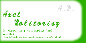 axel molitorisz business card